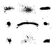 可自定义的矢量油漆滴溅喷斑点溅横幅设计元素收集