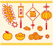 中国新年图标集