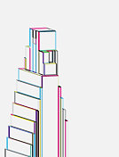 抽象色彩等距透视图风格建筑线条结构图案背景