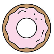 甜甜圈细线图标设置-可编辑的描边 甜甜圈细线图标设置-可编辑的描边
