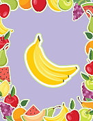 健康水果边框-香蕉