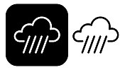 黑白雨云图标 黑白雨云图标