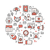 客户关系管理图标模式