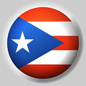 波多黎各国旗的按钮
