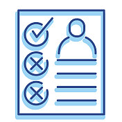 人力资源审查简历细线图标-可编辑的笔画 人力资源审查简历细线图标-可编辑的笔画