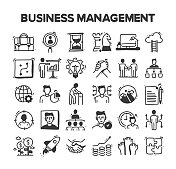 业务管理相关的手绘矢量涂鸦图标集 业务管理相关的手绘矢量涂鸦图标集