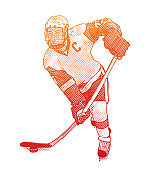 冰球运动员正在射击冰球 冰球运动员正在射击冰球