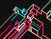 摘要氖激光网络空间概念图案背景 摘要氖激光网络空间概念图案背景