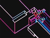摘要氖激光网络空间概念图案背景 摘要氖激光网络空间概念图案背景