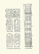 古埃及柱和象形文字，19世纪