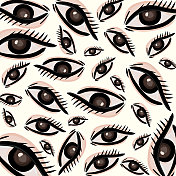 无缝图案手绘眼睛 无缝图案手绘眼睛