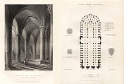 法国大教堂，巴黎圣母院，法国，古董法国版画，1837年