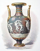 画笔浮雕花瓶:天使舞动春天的幸福，Marc-Louis Emanuel Solon装饰