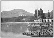日本古色古香的旅行照片:箱根湖