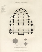 法国大教堂，博韦大教堂，博韦，瓦兹，法国，古董法国版画，1837年