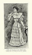 19世纪90年代早期的女装，19世纪维多利亚时期的节日服装
