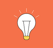 灯泡平面设计和轮廓线