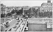 巴黎和法国的古董旅行照片:沙特雷广场和塞纳河