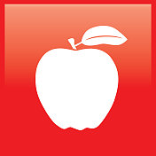红色闪亮广场苹果图标 红色闪亮广场苹果图标