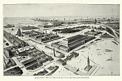 鸟瞰世界哥伦比亚博览会，芝加哥博览会，1893年，19世纪