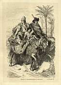 19世纪，西班牙，古斯塔夫・多雷，卡卡森特附近的农民