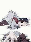 彩色中国山水画插图,山水画 彩色中国山水画插图,山水画