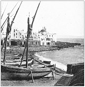 那不勒斯和坎帕尼亚的古董旅行照片:渔船