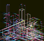 抽象色彩数字空间结构网络概念图案背景