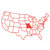 密苏里州地图图标