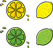 柠檬和酸橙涂鸦