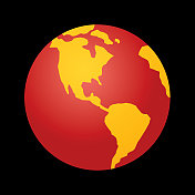 红色和黄色的地球图标