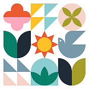 现代几何图形-宁静的春天 现代几何图形-宁静的春天