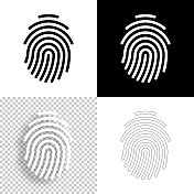 指纹。图标设计。空白,白色和黑色背景-线图标 指纹。图标设计。空白,白色和黑色背景-线图标