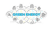 绿色能源概念平面图解 绿色能源概念平面图解