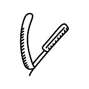 剃刀手绘制图标,涂鸦风格矢量插图 剃刀手绘制图标,涂鸦风格矢量插图