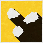圣赫勒拿，阿森松岛和特里斯坦达库尼亚地图与纹理黄色背景上的长阴影