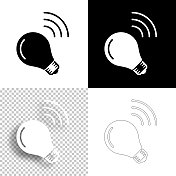 聪明的灯泡。图标设计。空白，白色和黑色背景-线图标