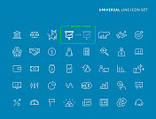 投资通用线图标设置与可编辑的描边。图标适用于网页,移动应用程序,UI, UX和GUI设计。 投资通用线图标设置与可编辑的描边。图标适用于网页,移动应用程序,UI, UX和GUI设计。