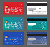 信用卡设置彩色抽象设计背景