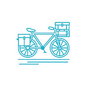 交付和运输细线图标