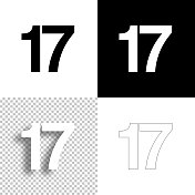 17 - 17号。图标设计。空白，白色和黑色背景-线图标
