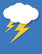3D剪纸天气图标:闪电 3D剪纸天气图标:闪电
