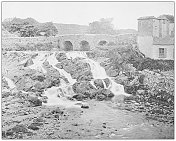 爱尔兰的古董照片:高威郡的克利夫登瀑布