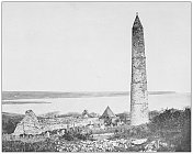 爱尔兰的古董照片:沃特福德郡的阿德莫尔圆塔