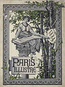 巴黎Illustré -杂志标题显示一个女人拿着一本打开的书，主题塞纳河à巴黎