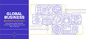 全球业务线图标集和横幅设计 全球业务线图标集和横幅设计