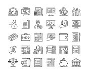 商业经济细线图标集 商业经济细线图标集