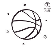 篮球游戏的俏皮线条插图