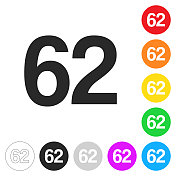 62――第六十二。彩色按钮上的图标