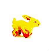 轮子上的黄色兔子玩具